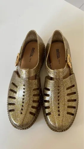 Sandália Melissa Glitter Dourada - Nova