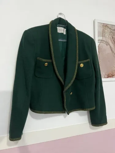 Casaco Blazer Verde Cropped