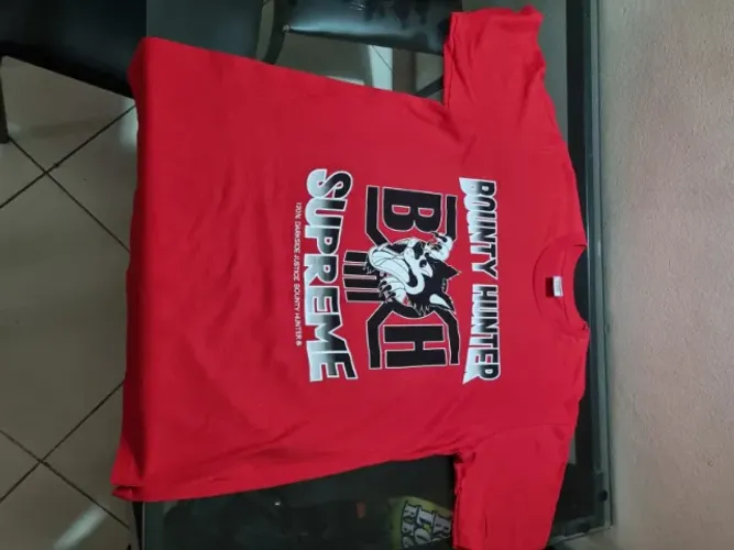 Supreme x Bounty hunter camiseta wolf vermelha 