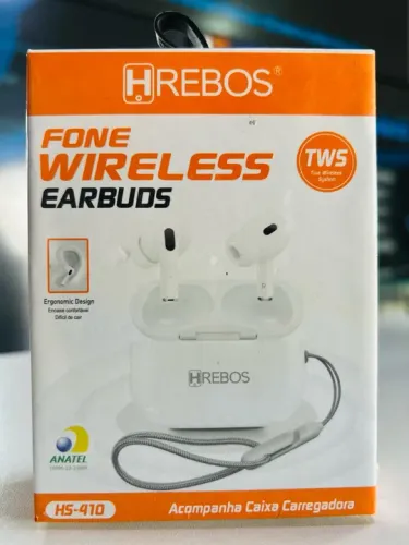Fone de Ouvido sem fio Bluetooth HREBOS HS-410 TWS
