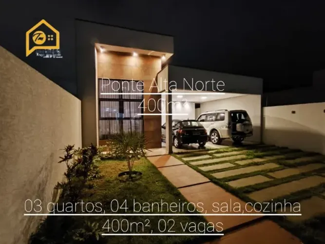 Excelente casa moderna de altíssimo padrão na Ponte Alta