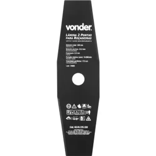 LAMINA 2 PONTAS P/ROCADEIRA 330X25,4X2,0MM VONDER
