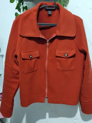 Casaco SHEIN lã batida manga longa laranja queimado casual feminino inverno