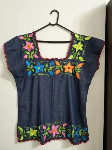 Blusa bordada mexicana - importada original do México