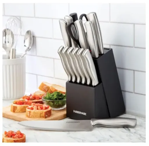 Kit de facas de cozinha Farberware 5152497, preto, 15 peças