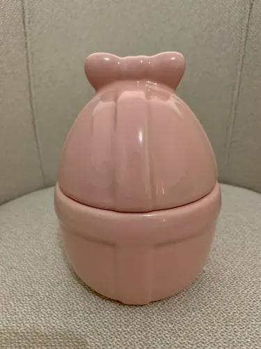 (NOVO!!!) Pote ovo de páscoa cerâmica / rosa claro (servir e decorar)
