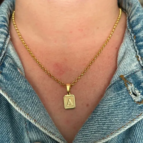Corrente moeda antiga banhada a ouro 
