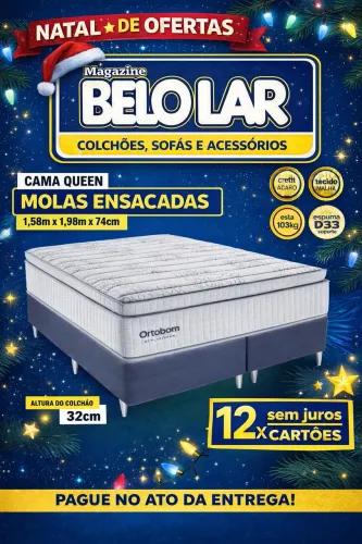 Colchão e base box Ortobom New Freedom Queen 