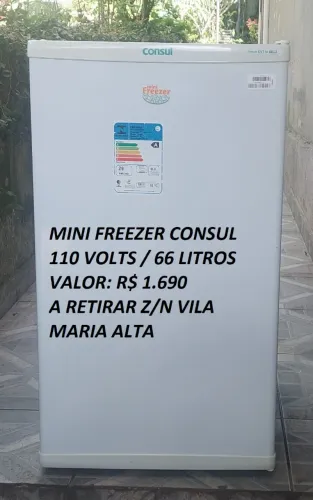 Freezer 66 litros consul vertical 110 Volts Mini Freezer 