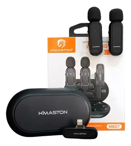 Kit 2 Microfone Lapela Hmaston MK07 e MK08 Profissional Para Lighting iPhone e Tipo-C