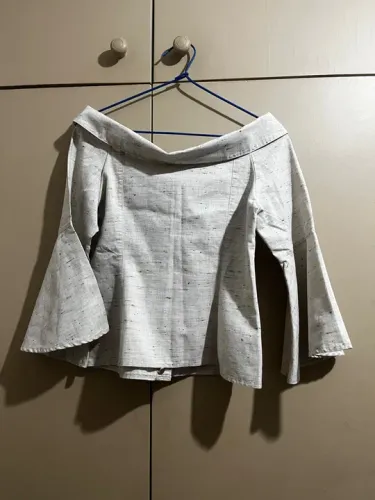 Blusa Off-dimy  Bege com Manga 3/4