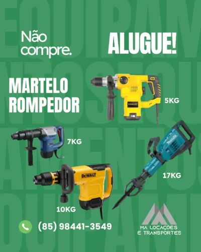 Locação de Marteletes e Equipamentos de obra - Fortaleza