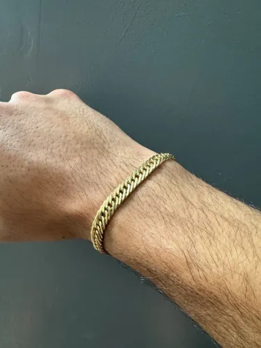 Pulseira ouro grumet triplo 18k