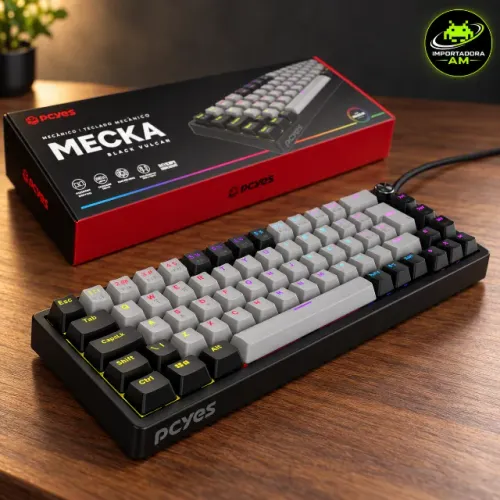 Teclado Mecânico 65% PCYES Mecka Black Vulcan