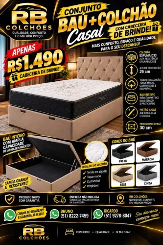 Conjunto cama baú