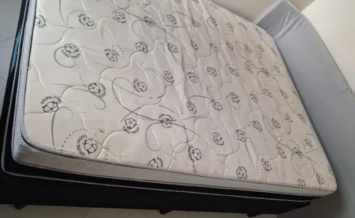 CAMA BOX CASAL PLUMATEX ALFA 138X188 SEMINOVA - BOX + COLCHÃO
