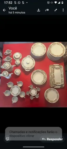 Jogo de jantar completo com 62 peças de Porcelana Stiatik