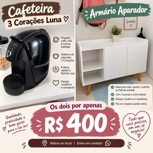 Cafeteira 3 coração Luna