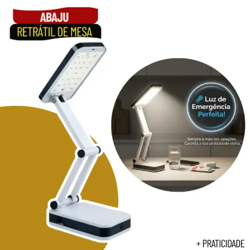 Luminária de Mesa LED Dobrável Portátil para Estudo, Leitura e Escritório - SCS56