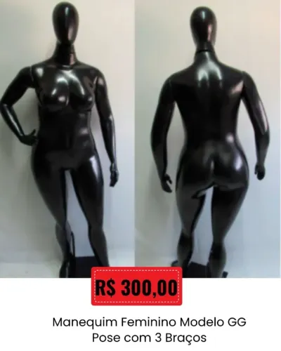 Manequim Feminino Modelo GG Pose com 3 Braços