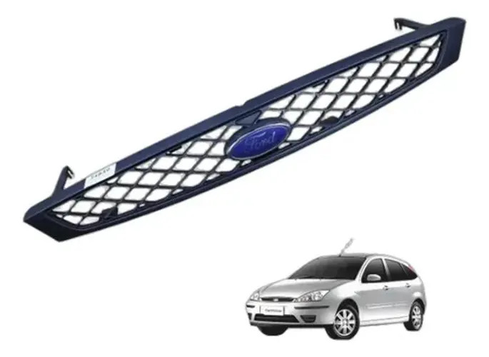 Grade Parachoque Dianteiro Focus 2003 A 2007 Original Ford Cinza Natural