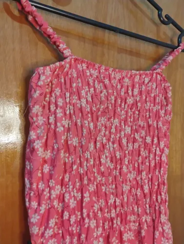 Vestido Rosa Longo Florido (Brechó)