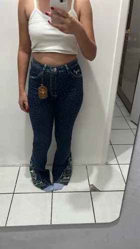 Calça country com strass bordada - tam.38