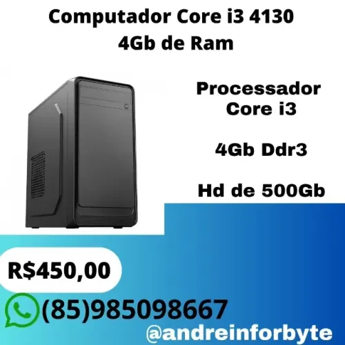 Computador Core i3 4130 4Gb de Ram Hd de 500Gb