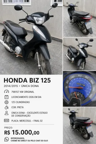 HONDA BIZ 125 2014/2015