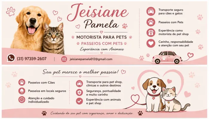 Trasporte e passeios com seu pet 