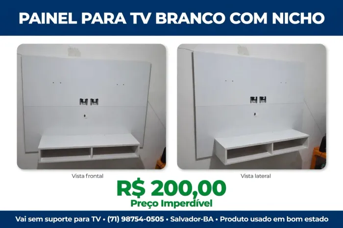 PAINEL PARA TV COM NICHO (SEM O SUPORTE DA TV QUE ESTÁ NO CENTRO)