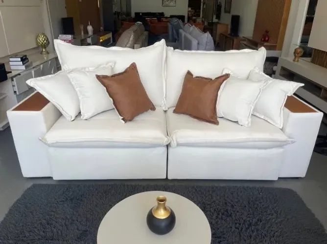 Sofá Cama Bege Sala Flex 2,30 m