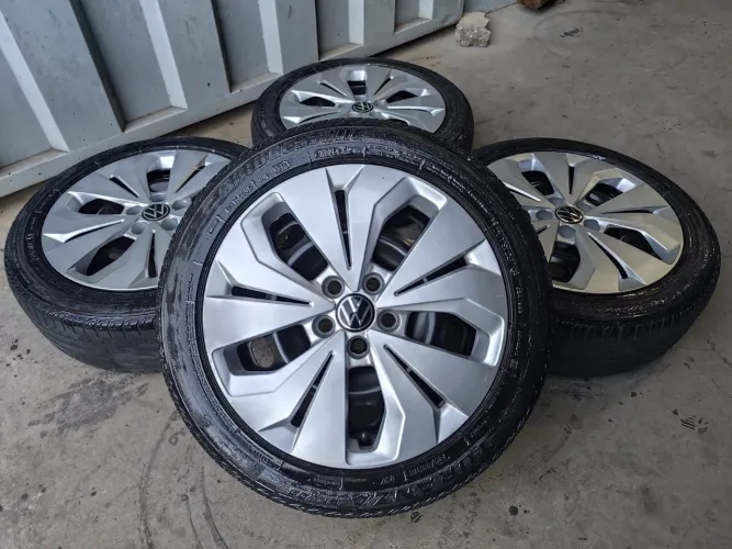 Rodas de ferro 5x100 aro 16" Originais VW+ Pneus 185/55 R16"- Aceito Cartão 
