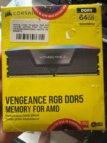 Memória RAM Corsair vengeance RGB 64gb 2x32 5200mhz cl40