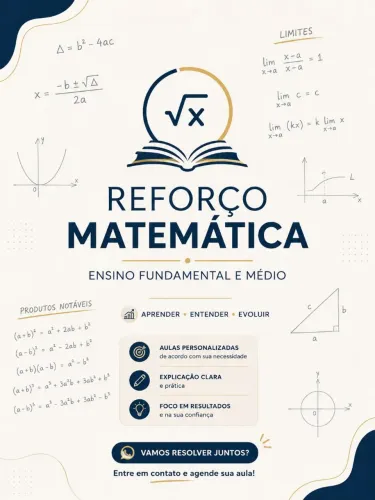 REFORÇO EM MATEMÁTICA EAD ENSINO MÉDIO E FUNDAMENTAL.