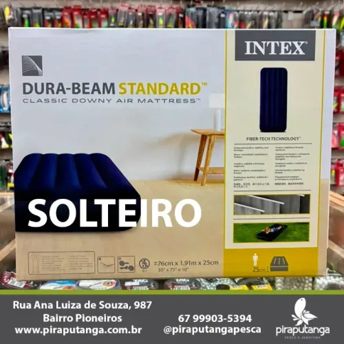 Colchão Inflável Solteiro Intex Standard Suporta 136kg com 25cm de Altura