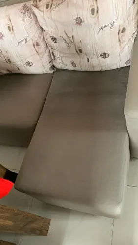 Sofá 2 Lugares Cinza Chaise Almofadas Confortável
