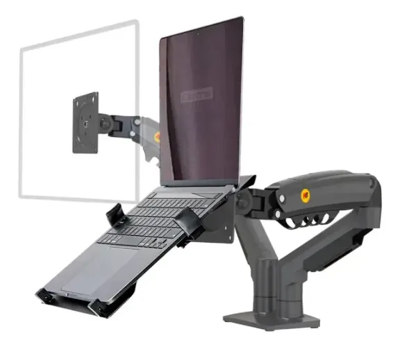 Suporte NB-F160-NBH2 de mesa para Monitor de 17" até 34" e Bandeja para Notebook