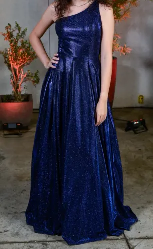 vestido de festa/formatura longo azul marinho c/ brilho