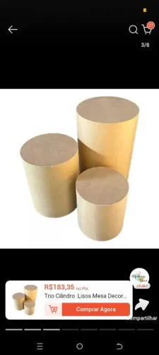 kit de 5 cilindro 1 grande 2 médio 2 pequeno