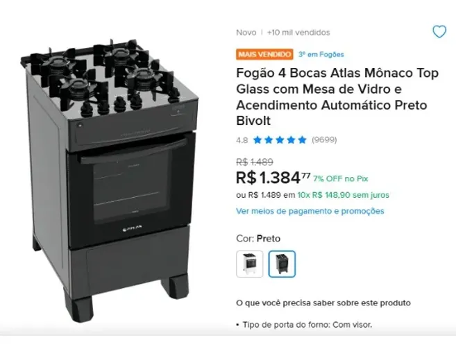 FOGÃO ATLAS 4 BOCAS