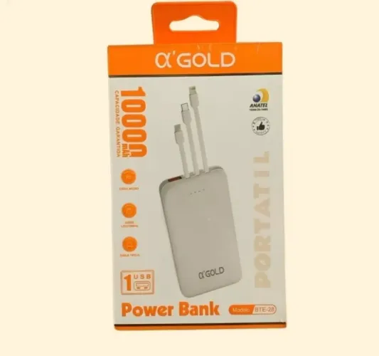 Power Bank 10.000mAh A'Gold BTE-28 - USB + Tipo C