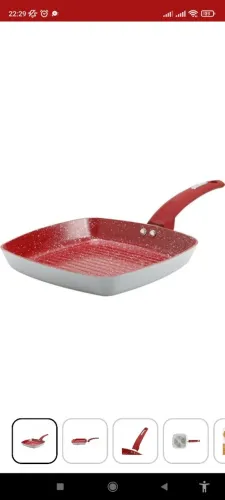 Frigideira Cerâmica 24 Grill Antiaderente Indução Fogão Cooktop La Cusine