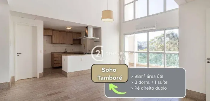 Apartamento com 3 dormitórios para alugar, 98 m² por R$ 8.477/mês - Residencial Três Tambo