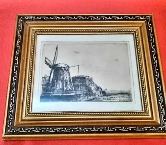 GRAVURA METÁLICA - O MOINHO DE VENTO - REMBRANDT VAN RIJN, 1641