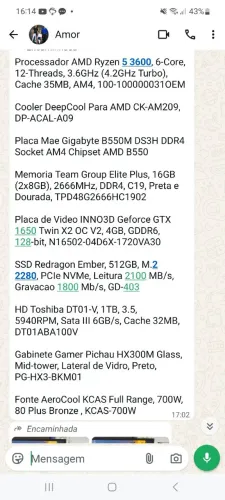 Computador gamer, completo 16 gigas RAM ddr4, HD 1 terá,monitor 24 polegadas entrada hdmi