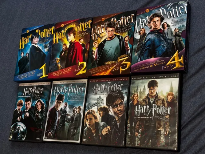 Coleção Dvds Harry Potter 1-7 Com 4 Edições Definitivas