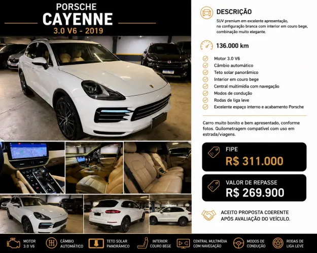 Porsche Cayenne 3.0 Turbo V6 340cv 2019