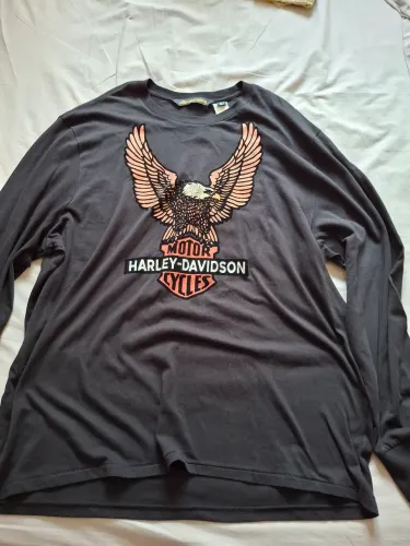 Camiseta manga longa Harley Davidson original - tamanho 2XL- preta águia