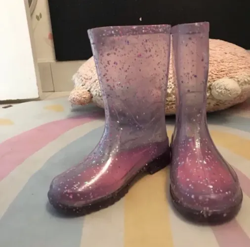 Bota Pampili Infantil Glitter Lilás Com Led - Tamanho 27